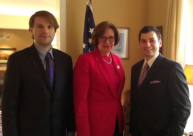 E.Minkštimas ir R.Beresniovas susitiko su JAV ambasadore Lietuvoje Anne E. Derse. 